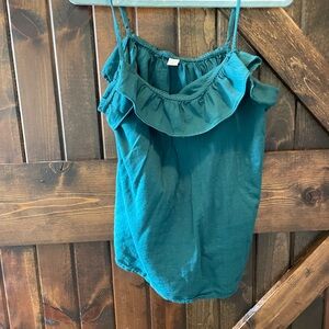 Old Navy Teal Camisole with Ruffle Detail